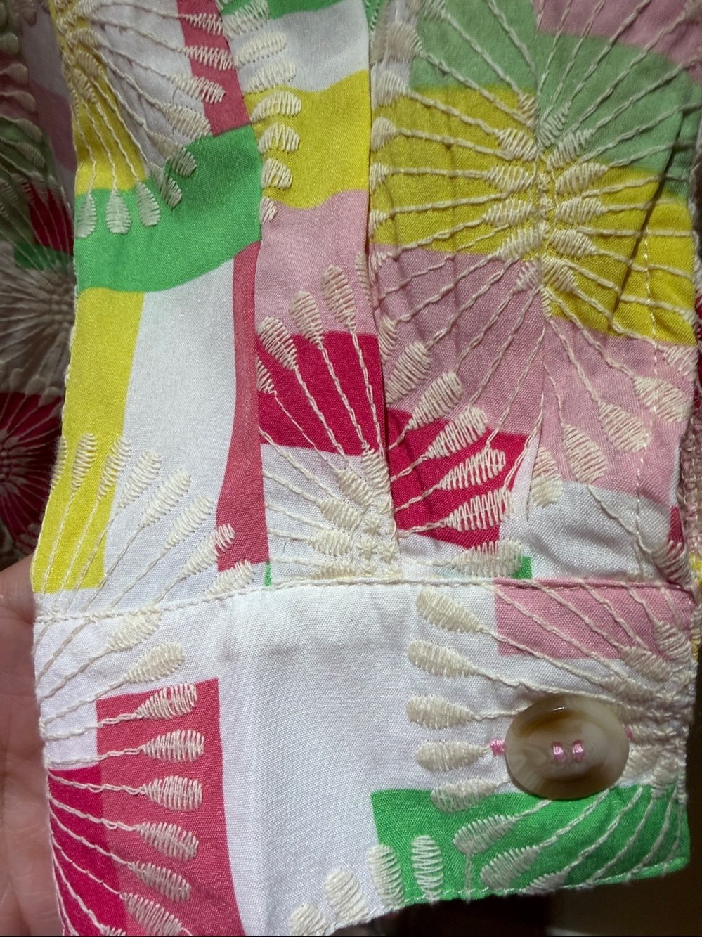 BiBi Floral Colorful Plaid Patchwork Shacket w/ Embroidered Floral-NWT-Sz XL - Picture 5 of 8